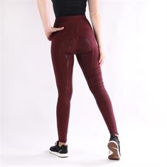 Legging d'équitation à fond full grip Illustris Epplejeck Rouge foncé