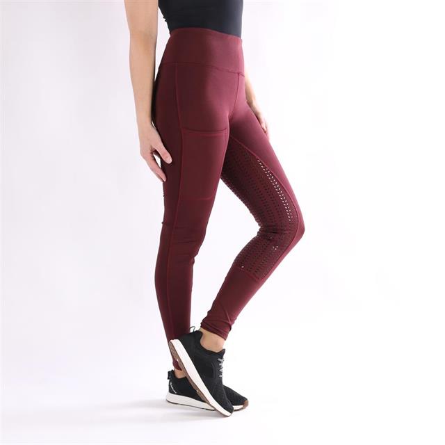 Legging d'équitation à fond full grip Illustris Epplejeck Rouge foncé