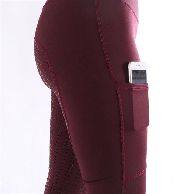 Legging d'équitation à fond full grip Illustris Epplejeck Rouge foncé
