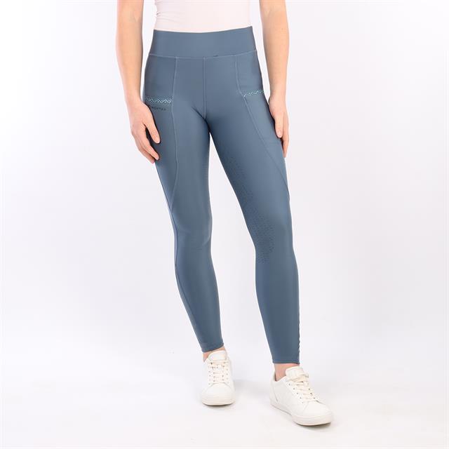 Legging d'équitation à fond full grip Linnea Montar Bleu