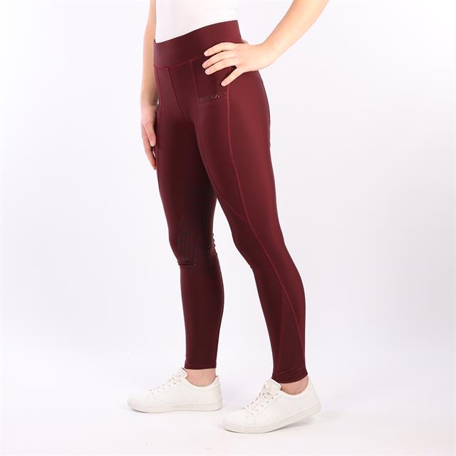 Legging d'équitation à fond full grip Linnea Montar Rouge