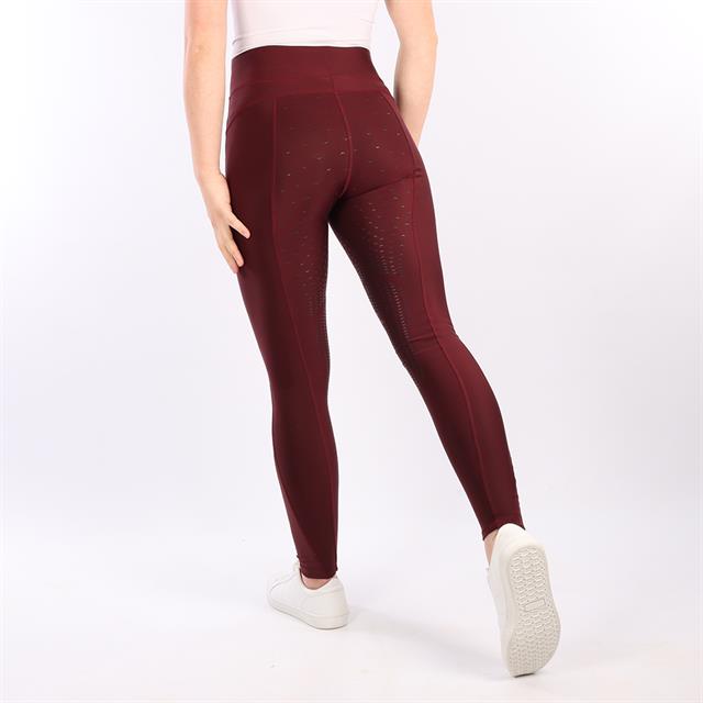 Legging d'équitation à fond full grip Linnea Montar Rouge