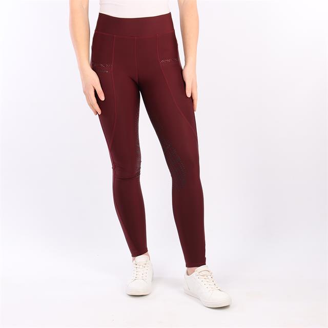 Legging d'équitation à fond full grip Linnea Montar Rouge