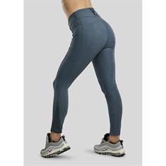 Legging d'équitation à fond full-grip MOMichelle Gun Metal Montar MID BLUE