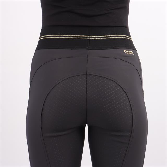 Legging d'équitation à fond full grip QNila QUUR  Bleu foncé-doré