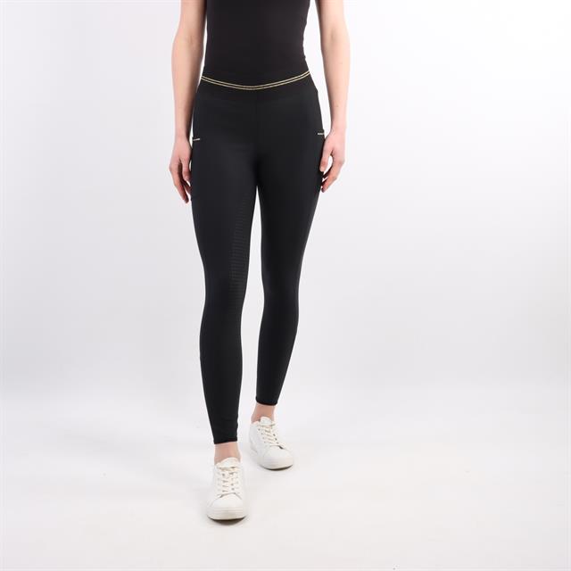 Legging d'équitation à fond full grip QNila QUUR  Noir-doré