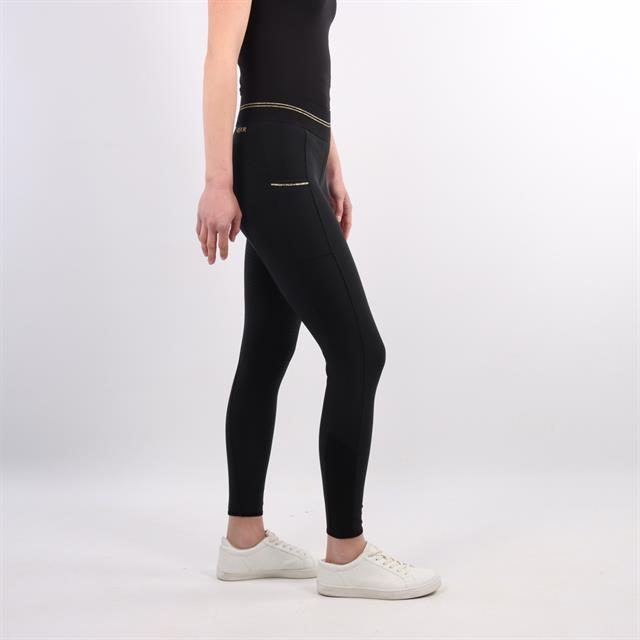 Legging d'équitation à fond full grip QNila QUUR  Noir-doré