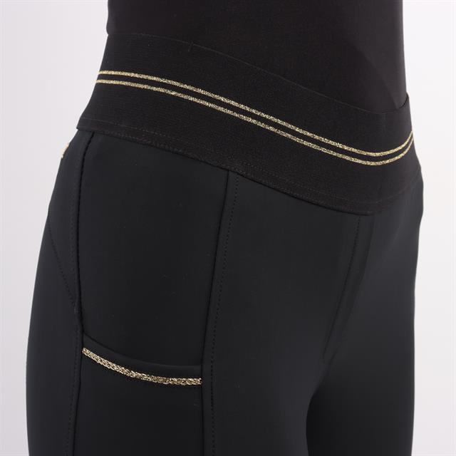 Legging d'équitation à fond full grip QNila QUUR  Noir-doré