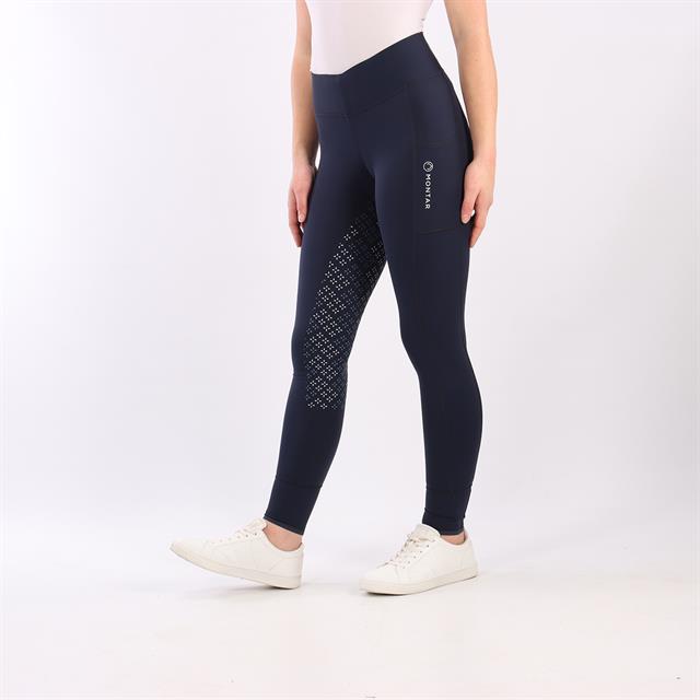 Legging d'équitation à fond full grip Selena Enfantss Montar Bleu foncé