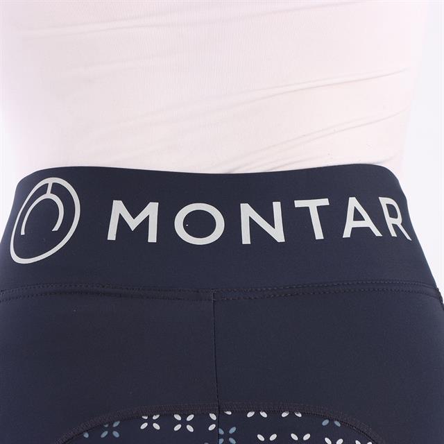 Legging d'équitation à fond full grip Selena Enfantss Montar Bleu foncé