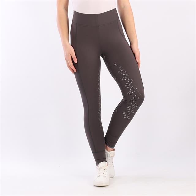 Legging d'équitation à fond full grip Selena Enfantss Montar Gris