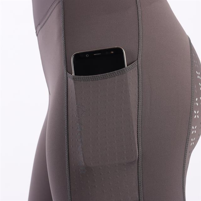 Legging d'équitation à fond full grip Selena Enfantss Montar Gris