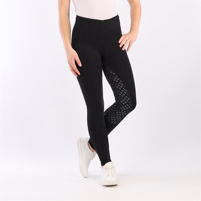 Legging d'équitation à fond full grip Selena Enfantss Montar Noir
