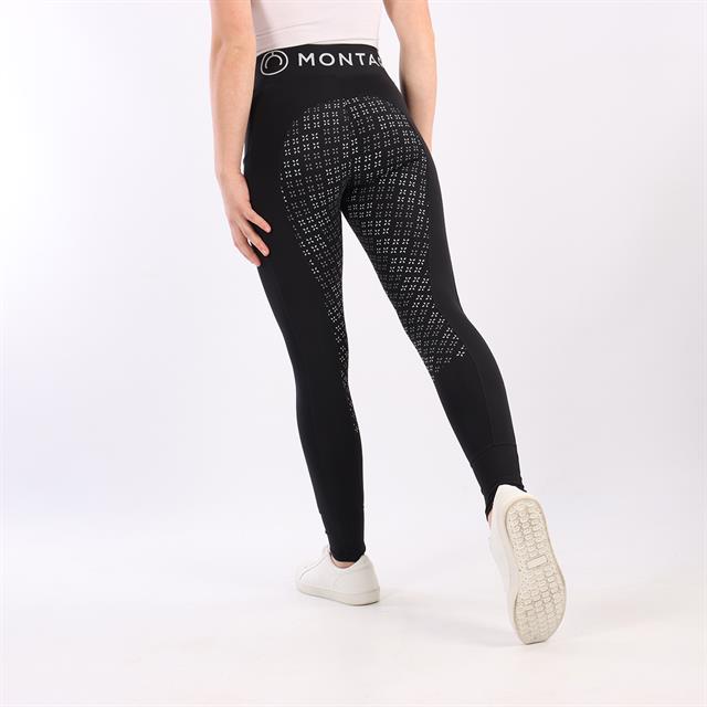 Legging d'équitation à fond full grip Selena Enfantss Montar Noir