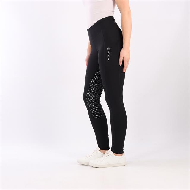 Legging d'équitation à fond full grip Selena Enfantss Montar Noir