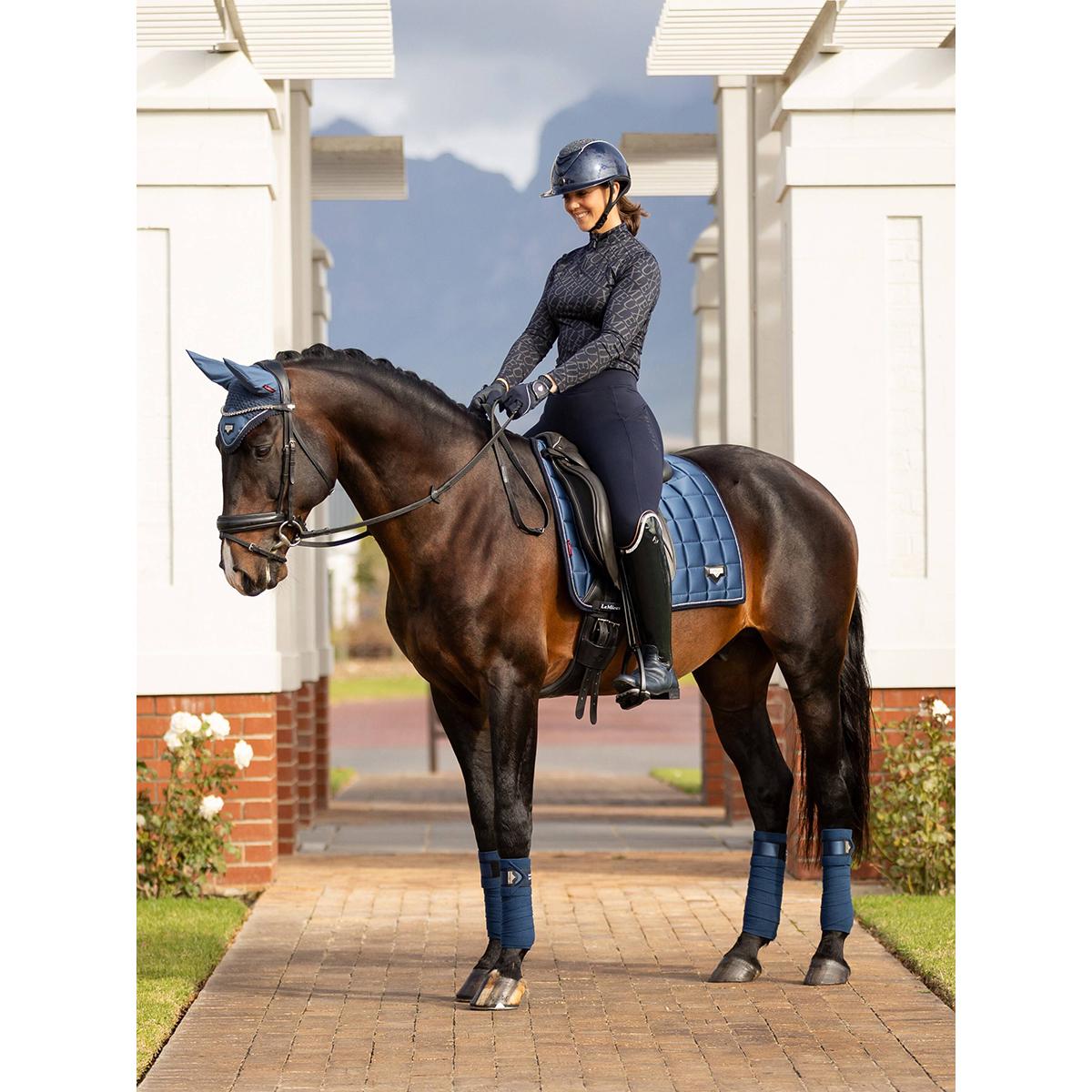 Legging d quitation fond full Winter Brushed LeMieux Bleu fonc