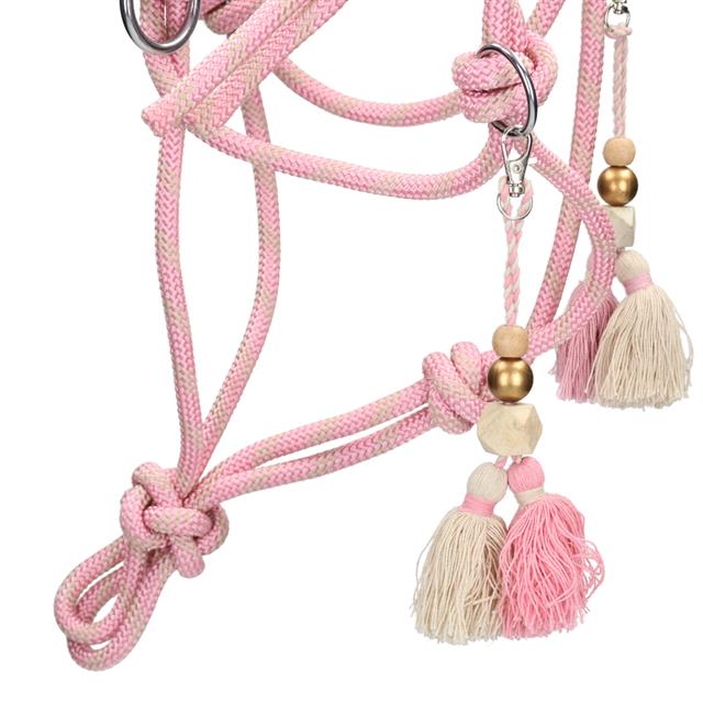 Licol en corde et longe FHFANNA FREE HORSE Rose-beige