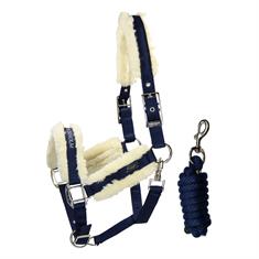 Licol et Longe Midnight White Edge Equestrian Stockholm Bleu-blanc