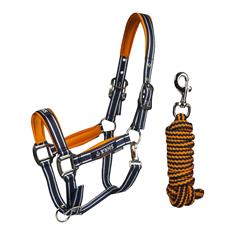 Licol & longe KNHS Bleu foncé-orange