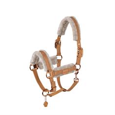 Licol Platinum Metallic Double Pin Faux Leather FF Eskadron Marron moyen