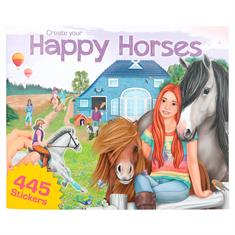 Livre d'autocollants Créez votre cheval joyeux Multicolor