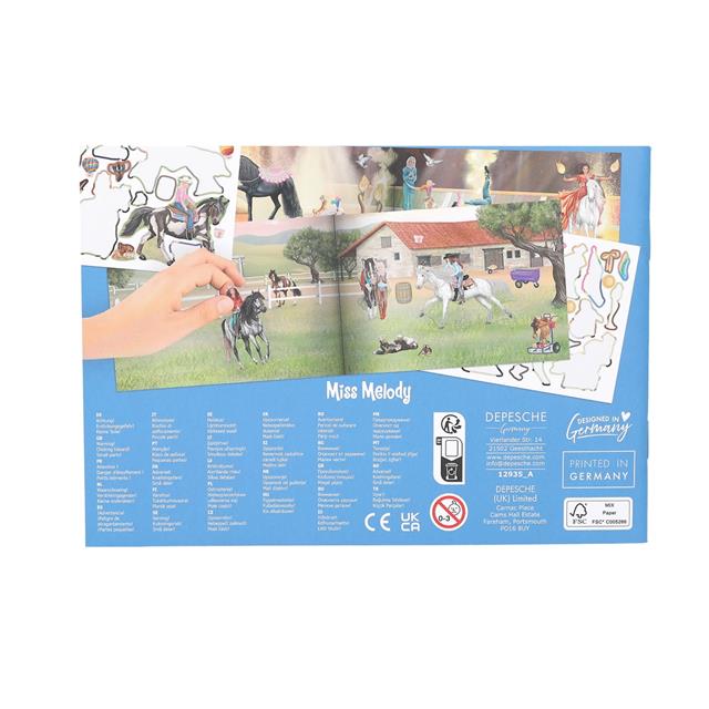 Livre d'autocollants Pocket Stickerworld Miss Melody Multicolor