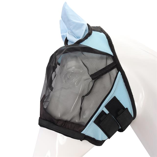 Masque anti-mouches avec nez amovible HORSEGEAR Bleu clair