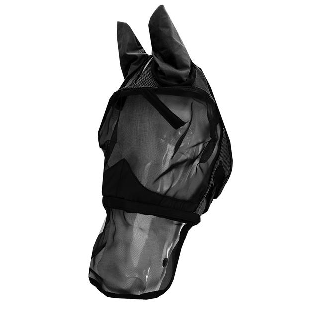 Masque anti-mouches avec nez amovible Horsegear Noir