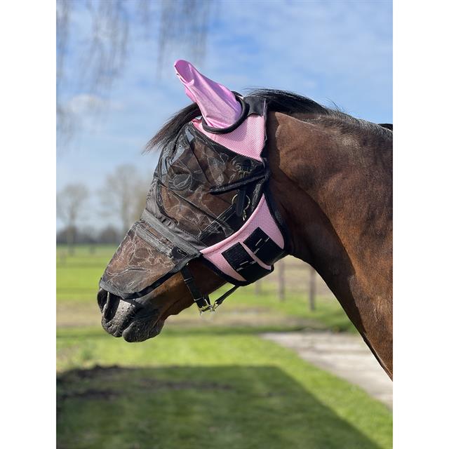 Masque anti-mouches avec nez amovible Horsegear Rose