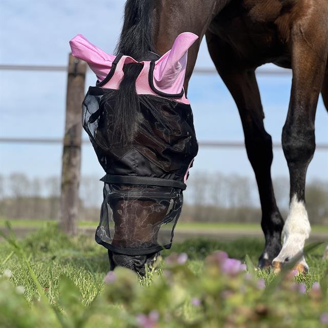 Masque anti-mouches avec nez amovible Horsegear Rose