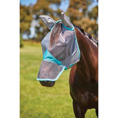 Masque anti-mouches ComFiTec Deluxe Fine Mesh avec oreilles et nez WeatherBeeta Gris-turquoise