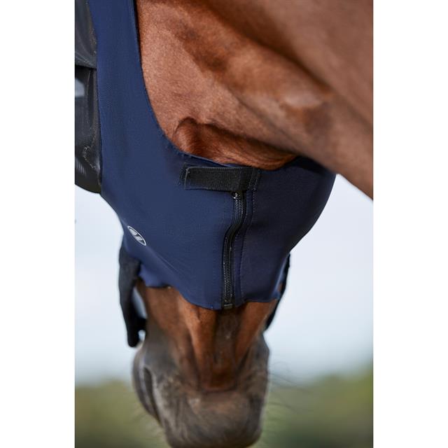 Masque anti-mouches ComFiTec Luxe Bug Eye avec oreilles et nez WeatherBeeta Bleu foncé-noir