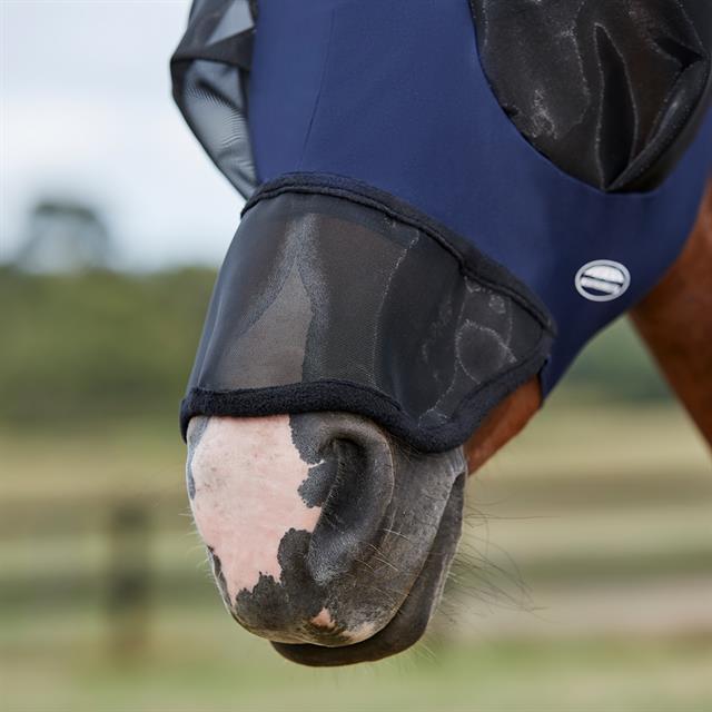 Masque anti-mouches ComFiTec Luxe Bug Eye avec oreilles et nez WeatherBeeta Bleu foncé-noir