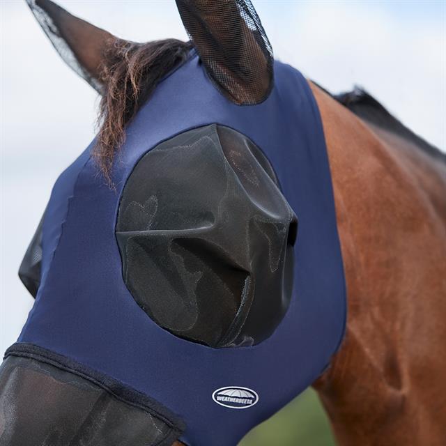 Masque anti-mouches ComFiTec Luxe Bug Eye avec oreilles et nez WeatherBeeta Bleu foncé-noir