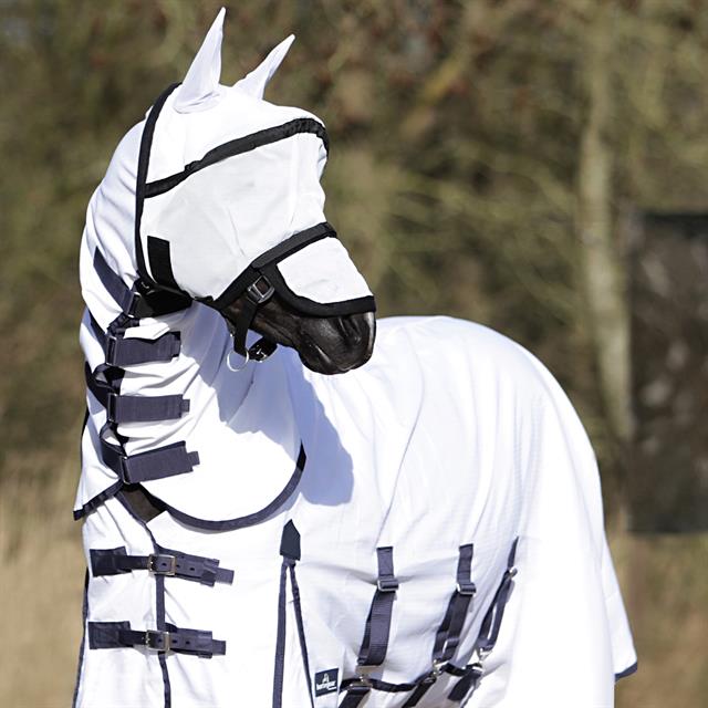 Masque Anti-Mouches Hide Horsegear Blanc-noir