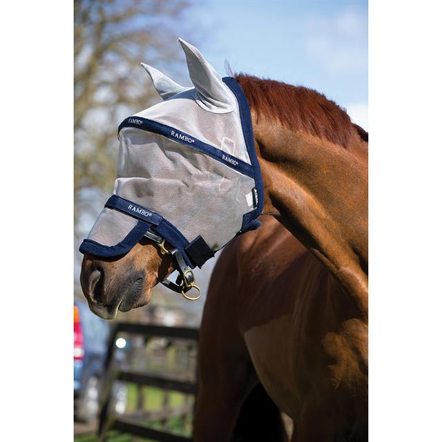 Masque anti-mouches Plus Rambo Horseware Argenté-bleu