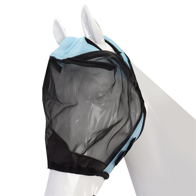 Masque anti-mouches sans oreilles ni nez HORSEGEAR Bleu clair