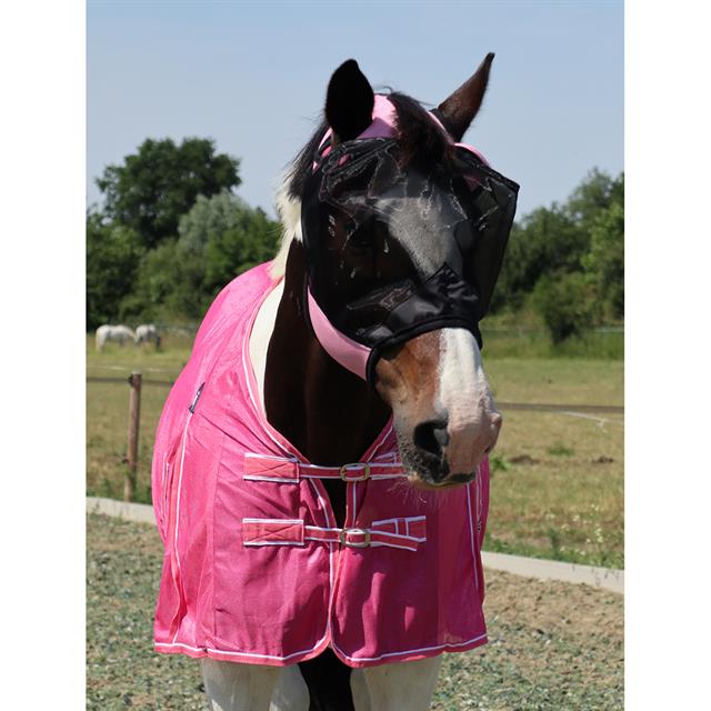 Masque anti-mouches sans oreilles ni nez HORSEGEAR Rose