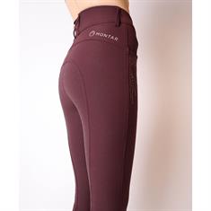 Pantalon d'équitation Femka Yati Crystal Rosegold Full Grip Montar Rouge foncé