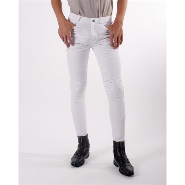 Pantalon d'équitation Fillip Basanes Grip Enfantss QHP Blanc