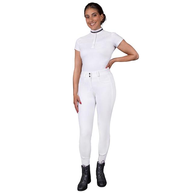 Pantalon d'équitation Full Grip Kae QHP Blanc