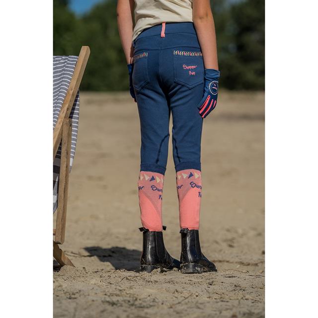 Pantalon d'équitation Jolly Presto Enfants Full Grip Horka Bleu foncé