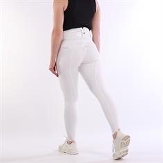 Pantalon d'équitation taille haute et fond full-grip Kirstin Swarowski Montar Blanc