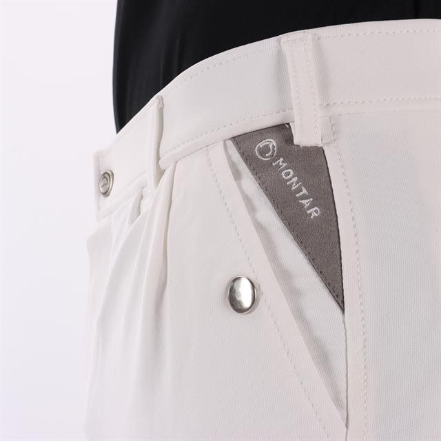 Pantalon d'équitation à fond basanes grip Gary Hommes Montar Blanc