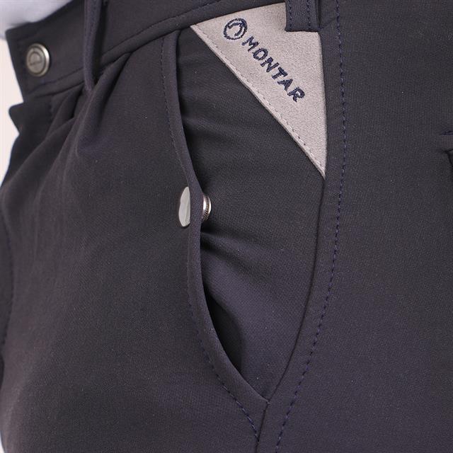 Pantalon d'équitation à fond basanes grip Gary Hommes Montar Bleu foncé