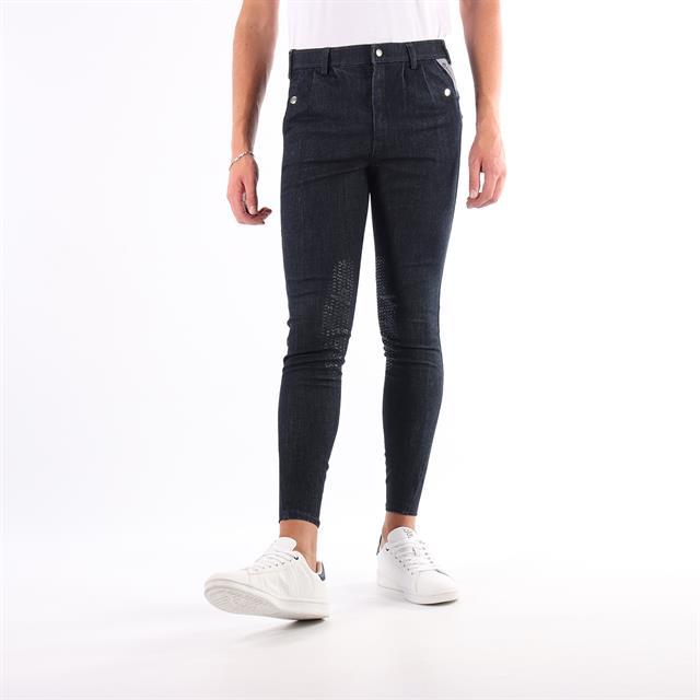 Pantalon d'équitation à fond basanes grip Gary Hommes Montar Denim