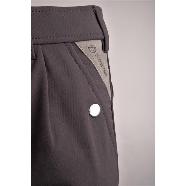 Pantalon d'équitation à fond basanes grip Gary Hommes Montar Gris