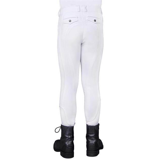Pantalon d'équitation à fond basanes grip Kae Enfantss QHP Blanc
