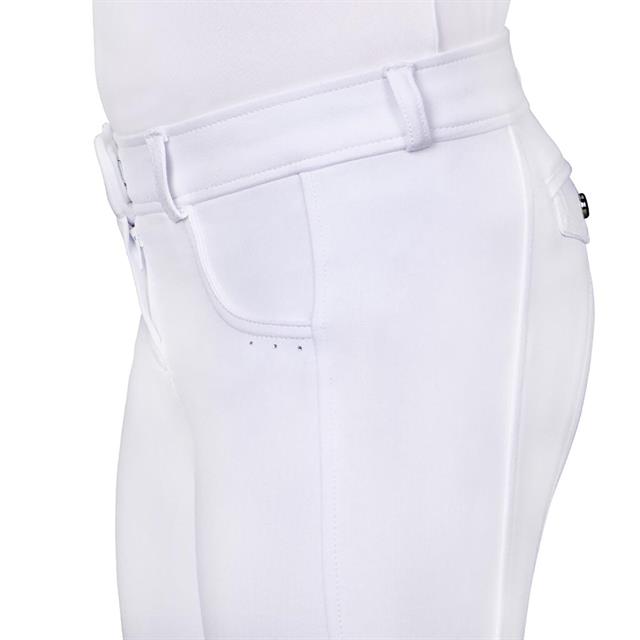 Pantalon d'équitation à fond basanes grip Kae Enfantss QHP Blanc