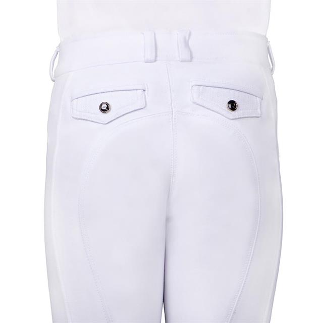 Pantalon d'équitation à fond basanes grip Kae Enfantss QHP Blanc